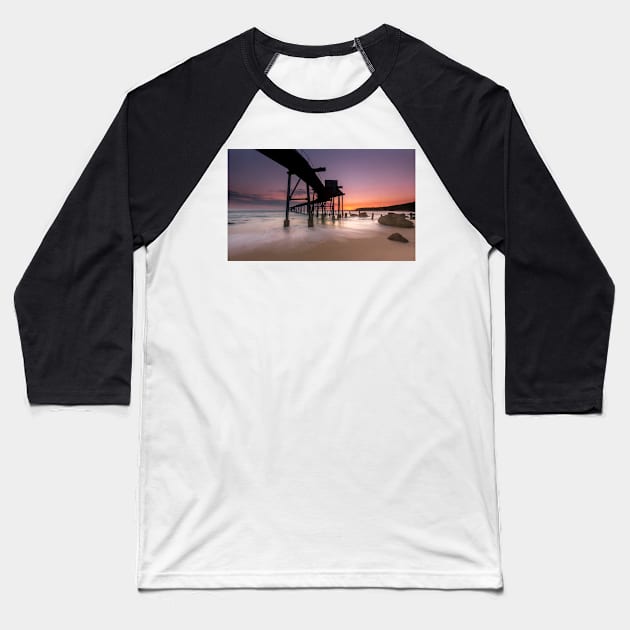 Sunrise under the pier Baseball T-Shirt by dags